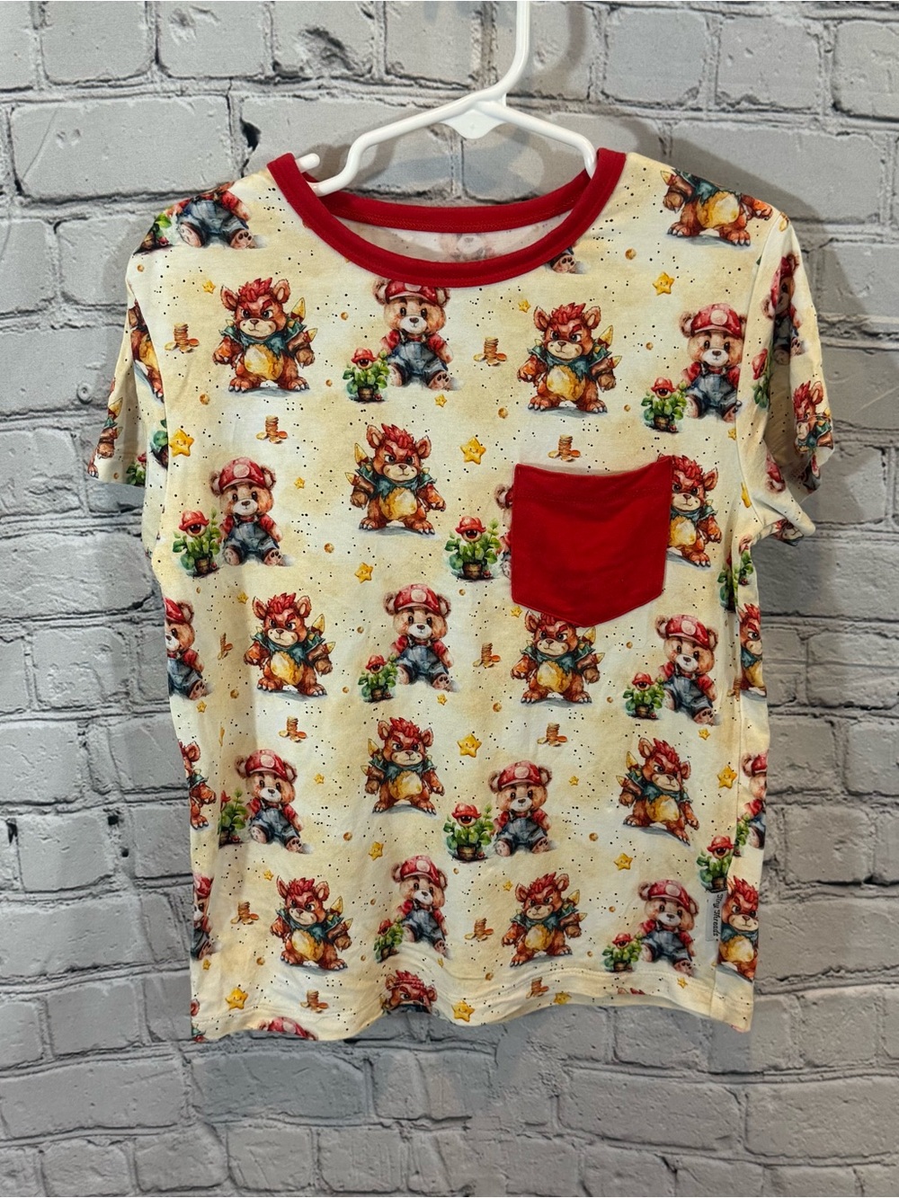 Tiny Threads Mario Bear Bamboo Pocket T-Shirt